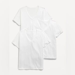 OLD NAVY EVERYDAY V-NECK T-SHIRT 3 PK - WHITE VARIOUS SIZES (NEW WITH TAGS) A25